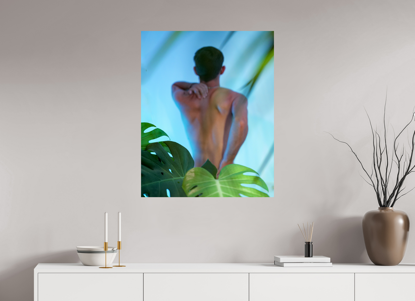 28 x 35″, Giclee Pearl Flora and Fauna (Blue) - Fine Art Print