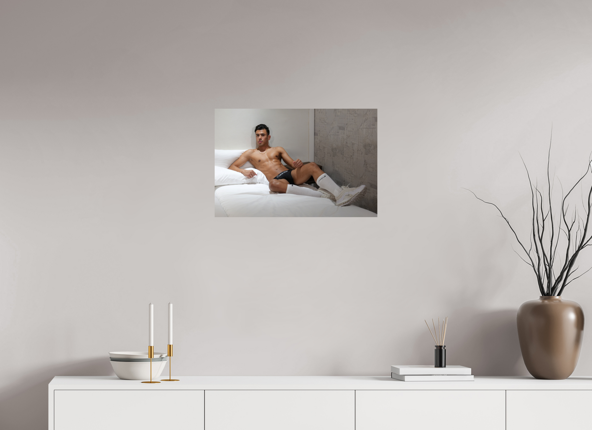 24 x 16″, Fuji Glossy Sneakers In Bed - Fine Art Print