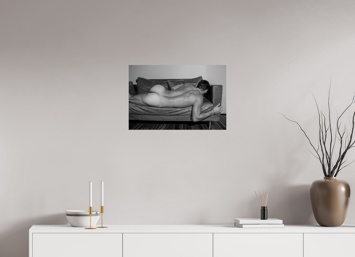 24 x 16″, Illford BnW Italian Leather Sofa - Fine Art Print