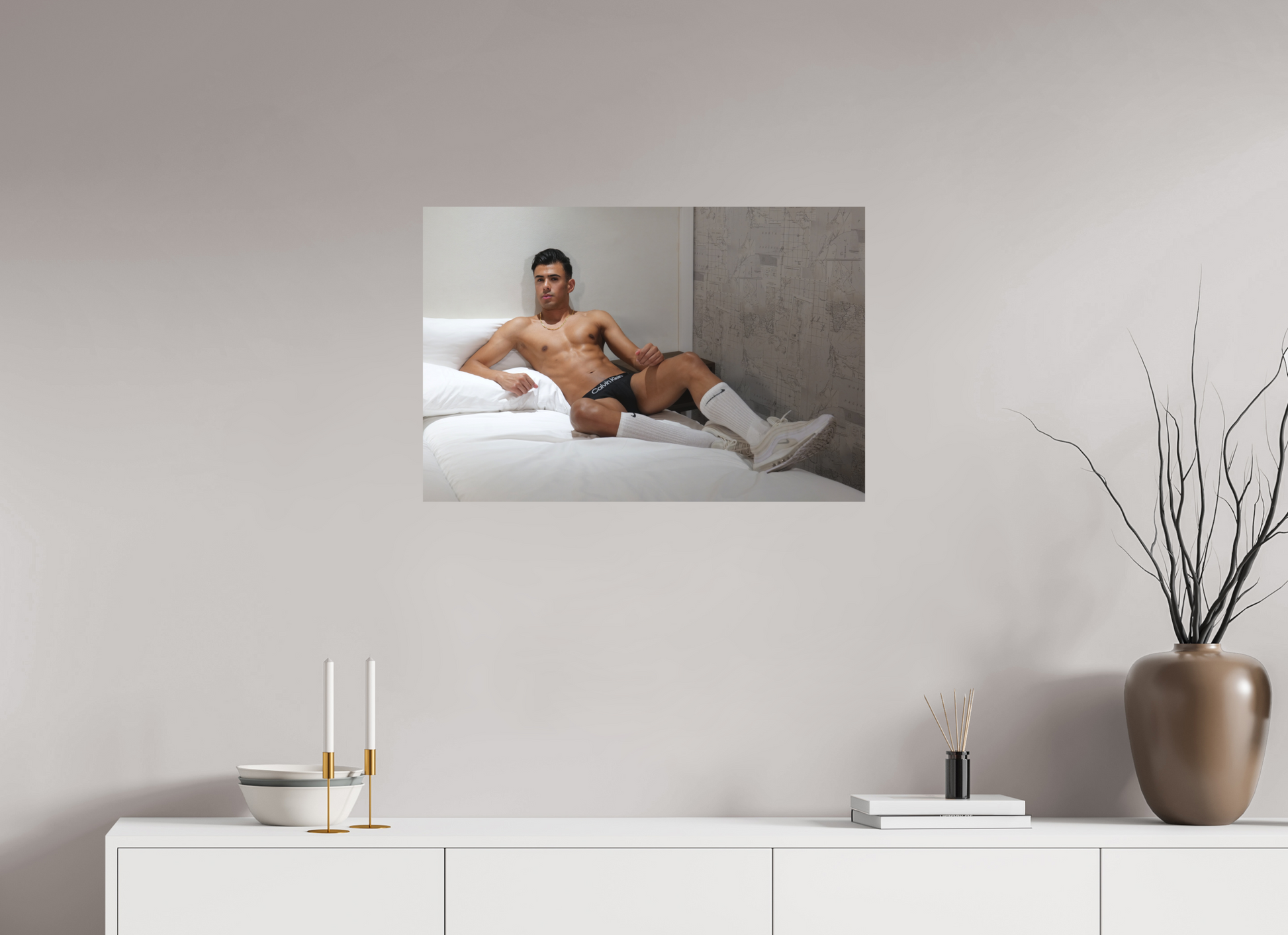 30 x 20″, Fuji Velvet Sneakers In Bed - Fine Art Print