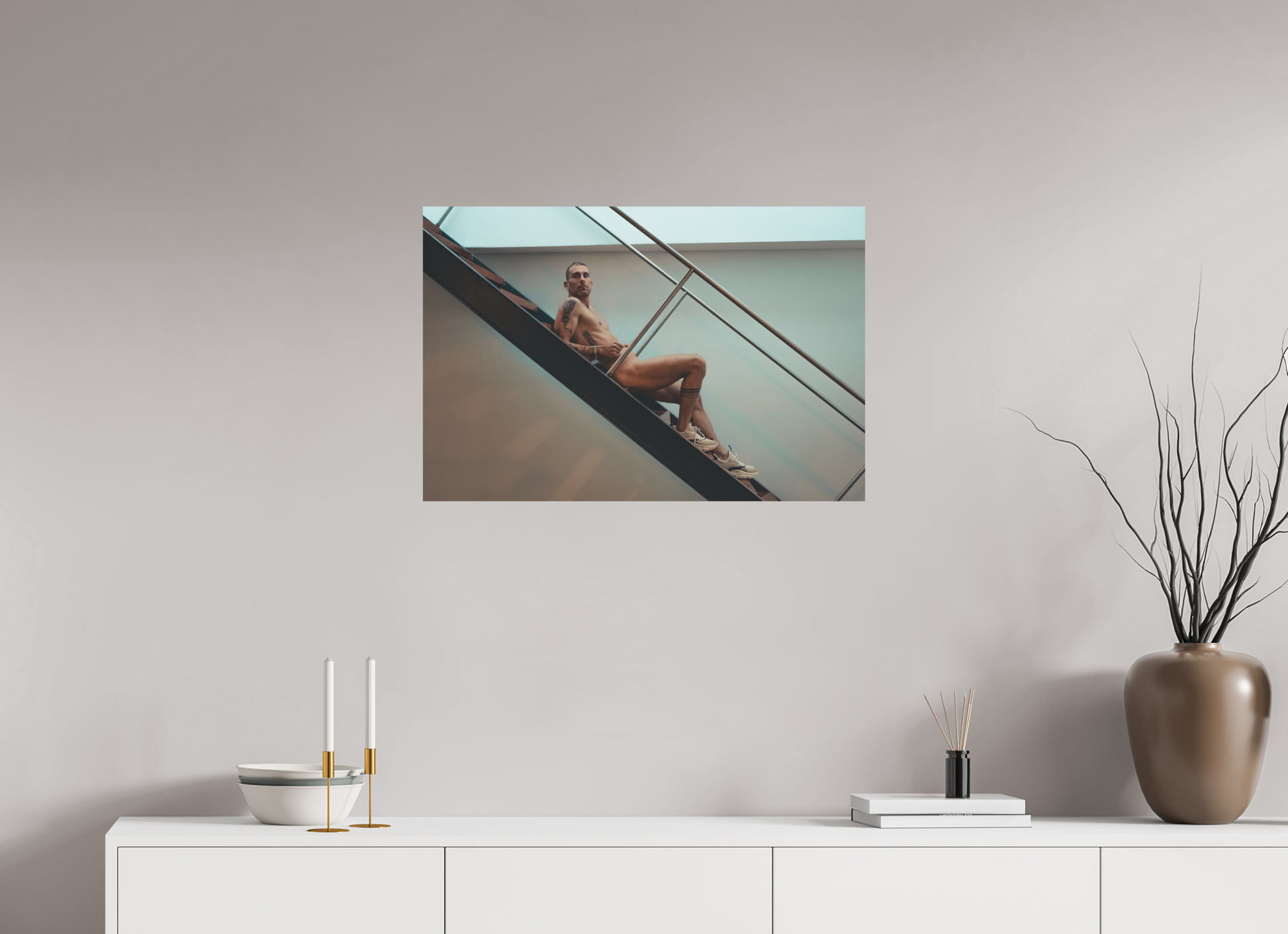 30 x 20″, Giclee Matt Photo Rag Stairway Sneakers - Fine Art Print Antonio Travels