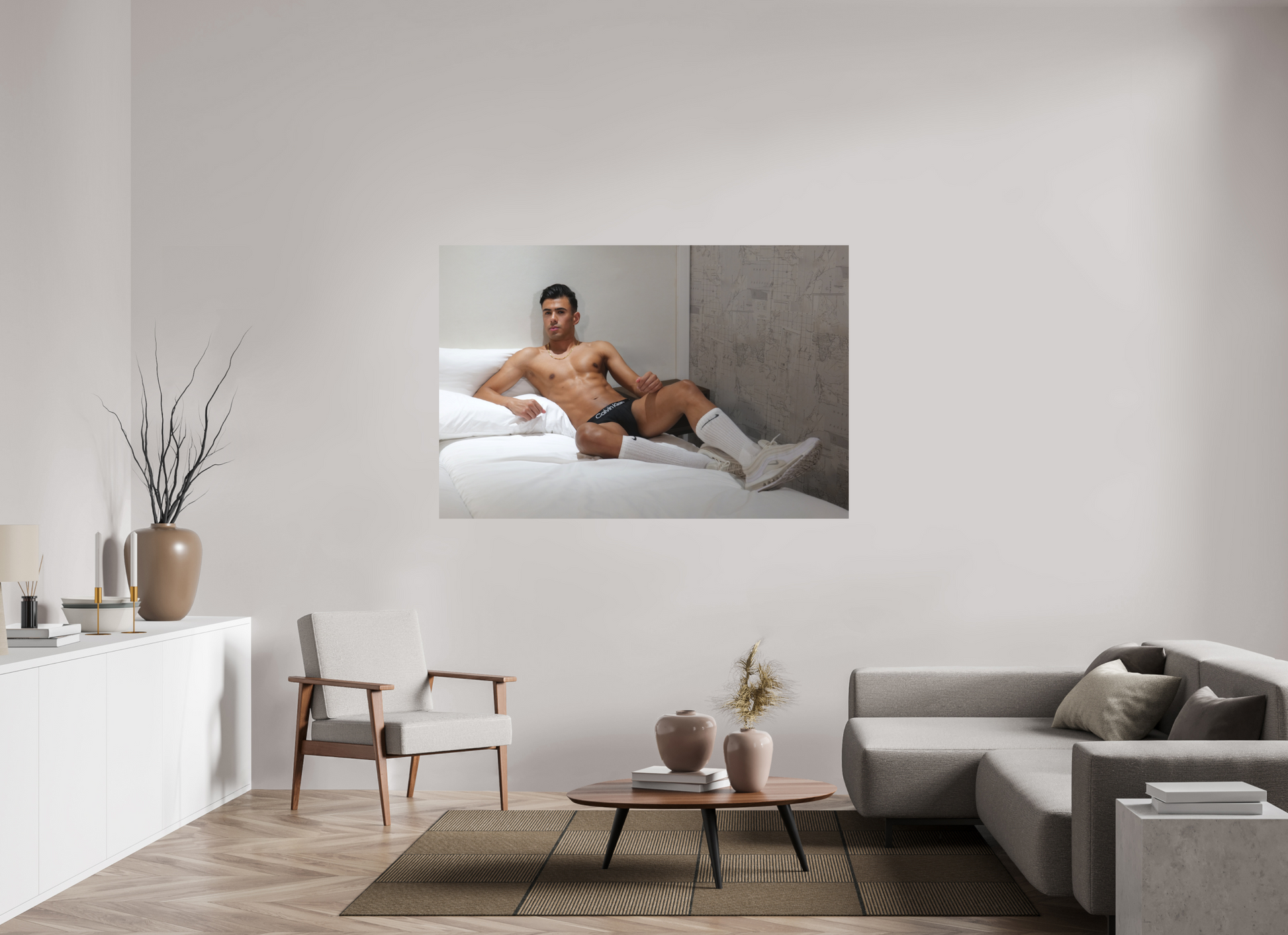 66 x 44″, Fuji Velvet Sneakers In Bed - Fine Art Print