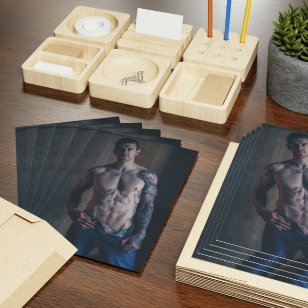 the male muse greeting cards denim and ink muscle stud photography